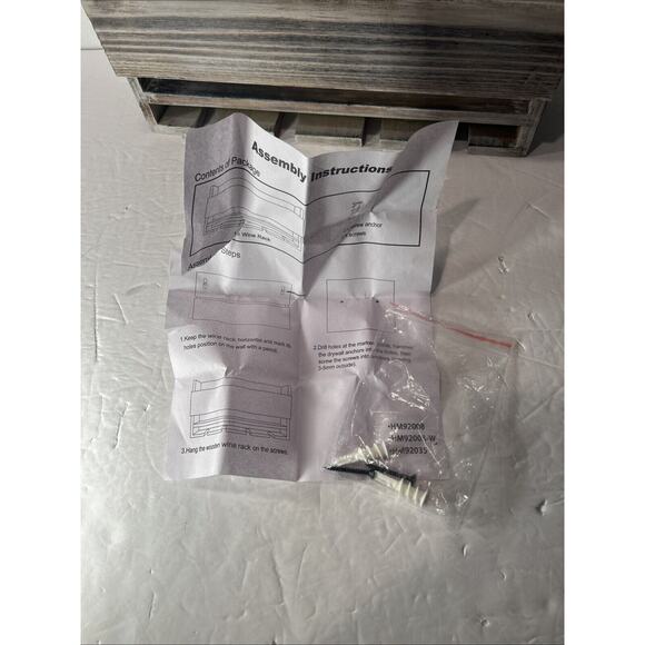 Rustic Gray Wall Mounted Wooden Wine Rack Shelf Holds 4 Bottles 4 Glasses - Picture 11 of 11